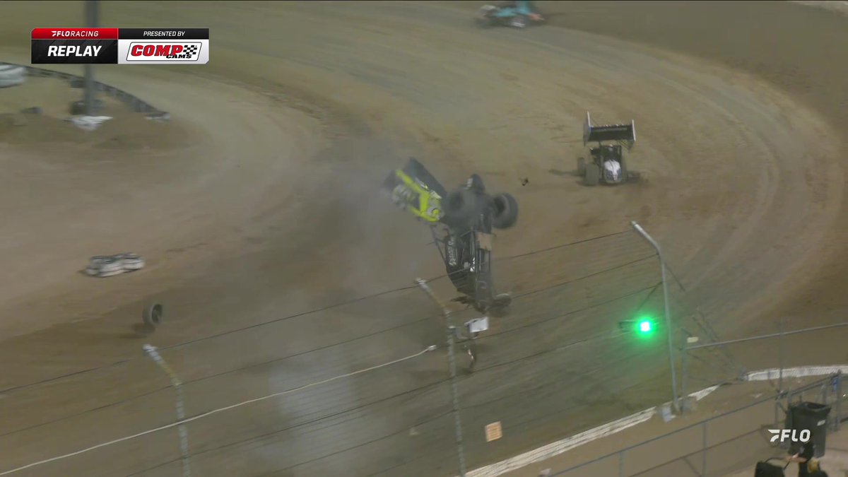 💥 Hunter Schuerenberg okay after a MASSIVE flip at Las Vegas Motor Speedway! High Limit Racing #HighLimitRacing presented by Eclipse Claims Consulting