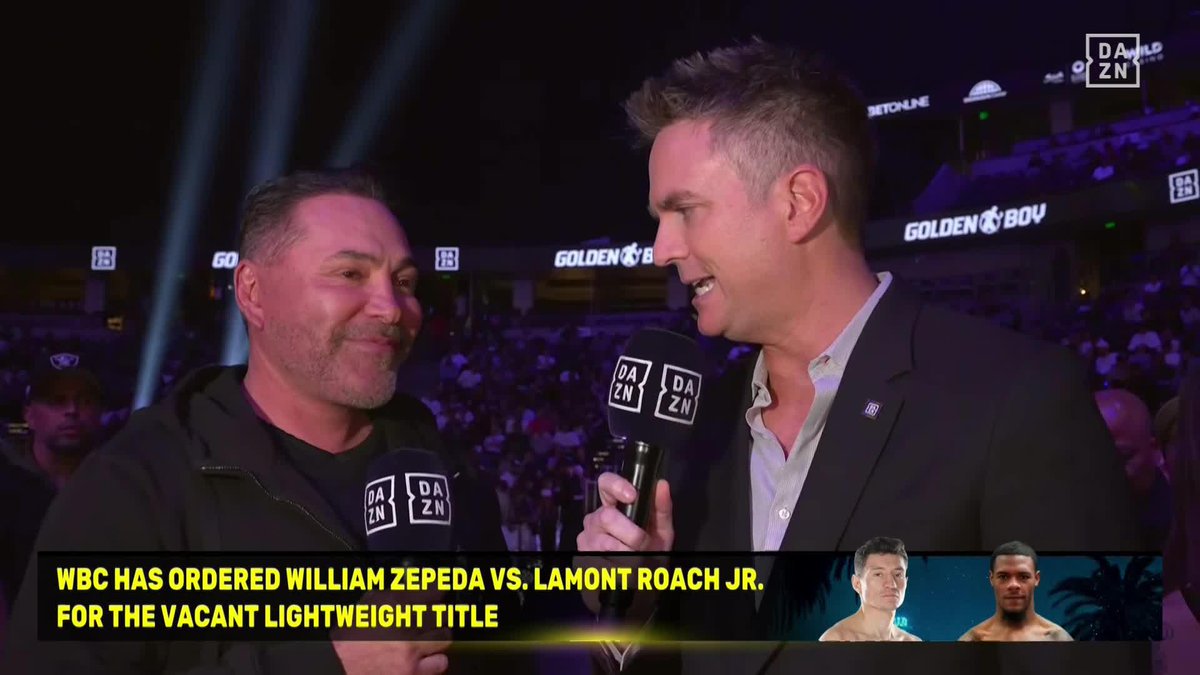 Oscar De La Hoya wants Devin Haney vs Ryan Garcia 2 to be next 👀 #BarbozaJrSimsJr | Live NOW on DAZN ▪️