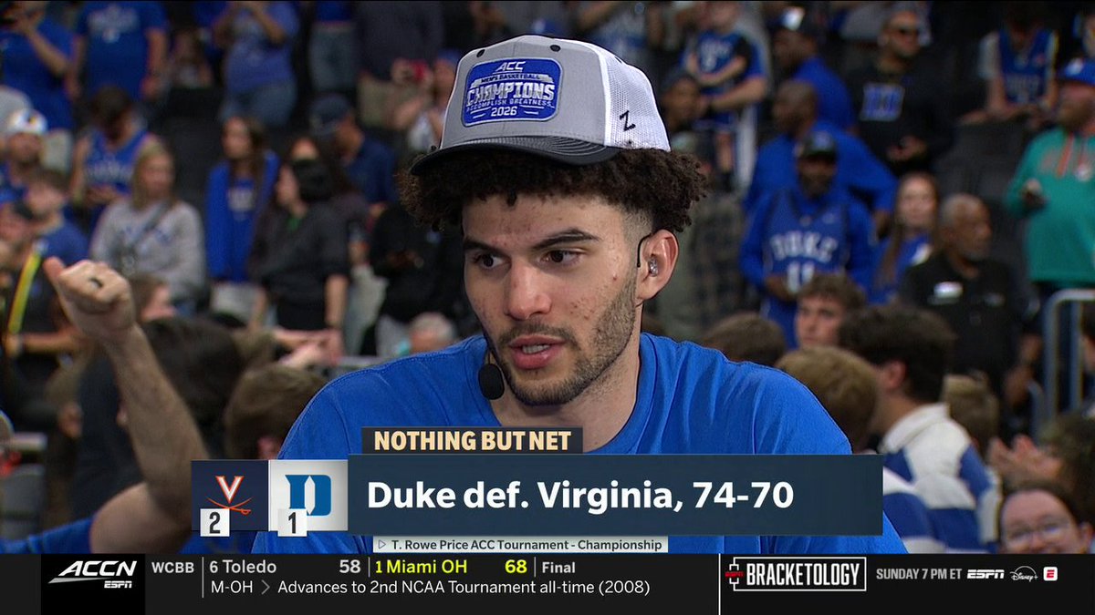 “I love my coach. I love my guys. I love my team, and I’ll take us over everyone.” ACC Tournament MVP Cameron Boozer 😈 Duke Men’s Basketball