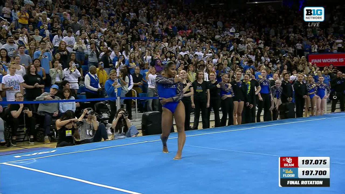 She brought back an oldie but a goodie for her last routine in Pauley! THANK YOU, JORDAN CHILES, for four years of greatness in this building! 📺: Big Ten Network #GoBruins
