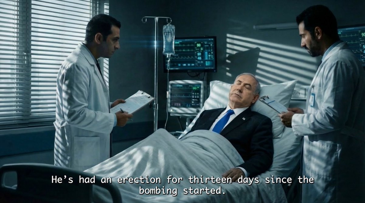 Bibi’s not dead, he’s just been hospitalized with a thirteen day erection since the bombing started.