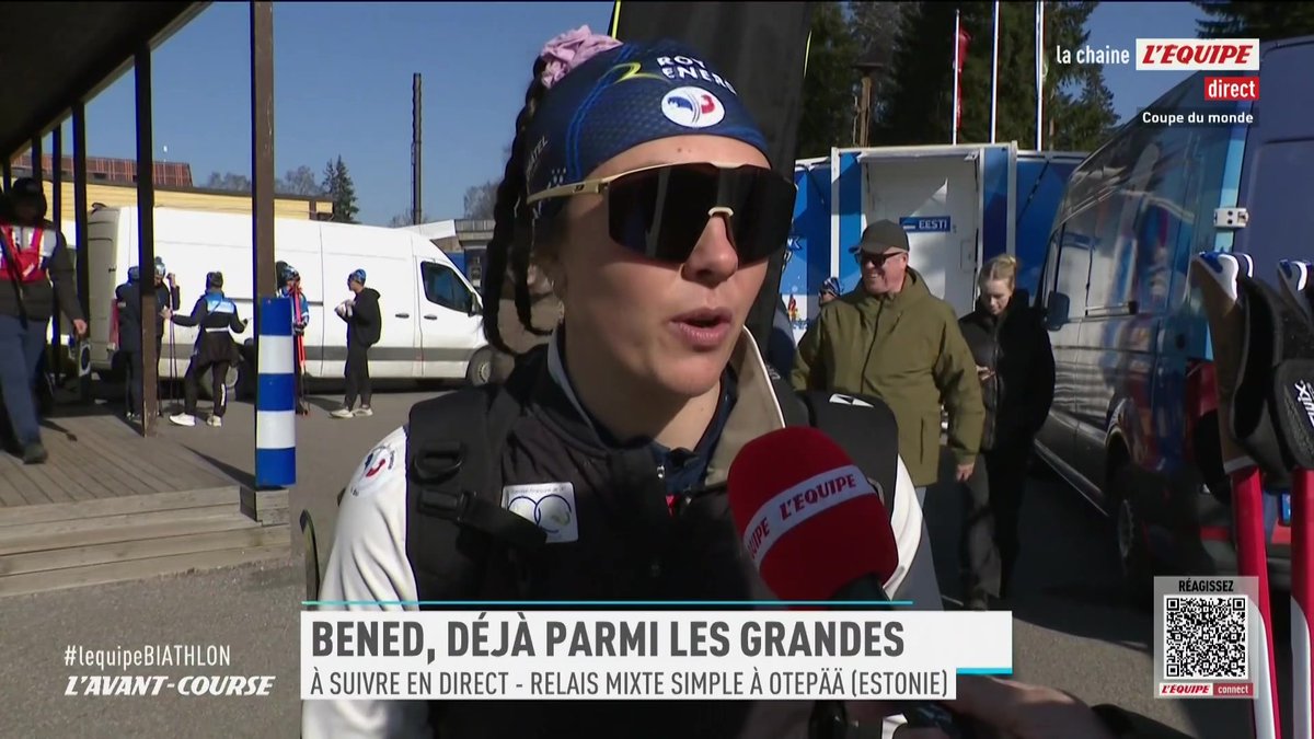 La surprise du jour ! Camille Bened est finalement alignée avec Émilien Jacquelin sur le relais mixte simple. Départ dans quelques minutes... Le biathlon c'est à suivre sur la chaine L'Équipe #lequipeBIATHLON
