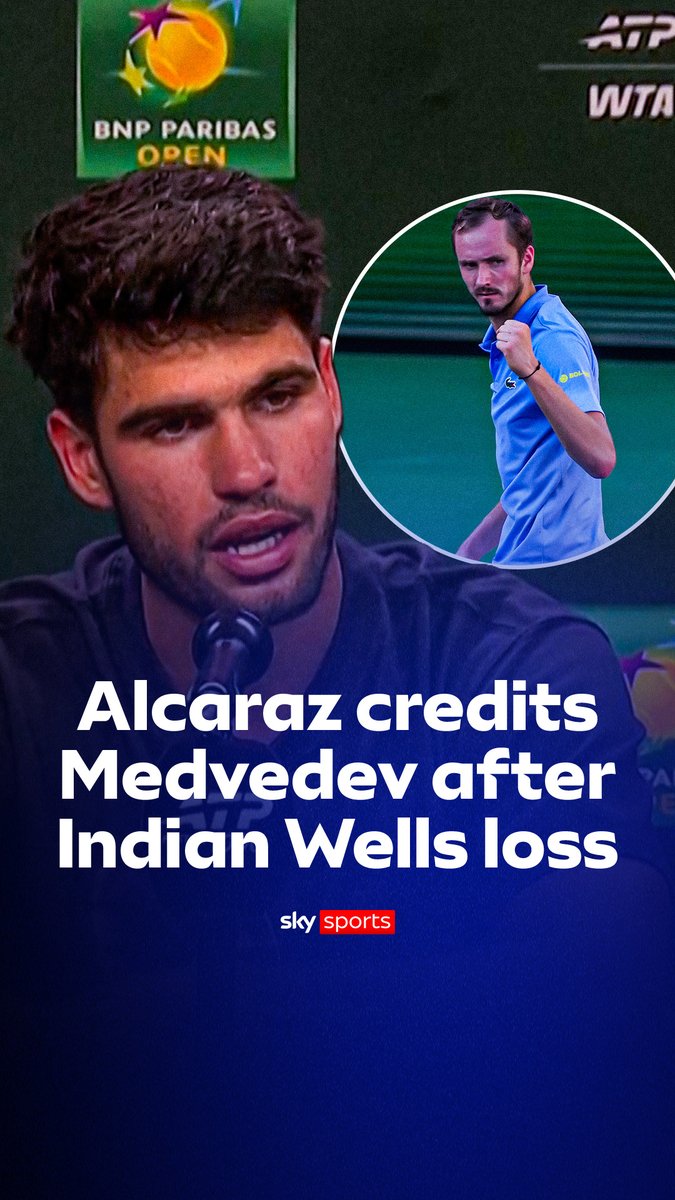 Carlos Alcaraz gave credit to Daniil Medvedev after he ended the world No 1’s perfect start to 2026 🤝