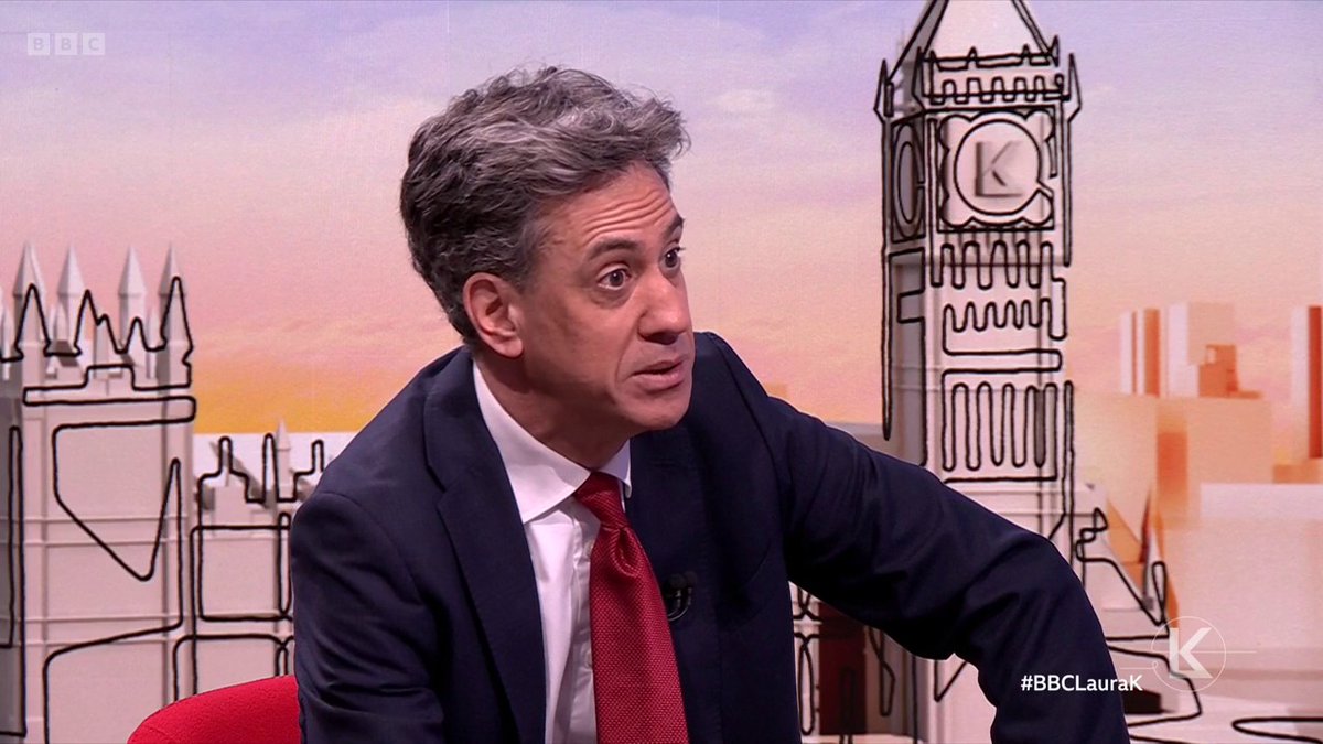 “If it's necessary to intervene we will" Energy Secretary Ed Miliband says the government could help with energy bills depending on how long the war goes on and that they “are not going to let [bills of £3,500 a year on average] happen again” #BBCLauraK