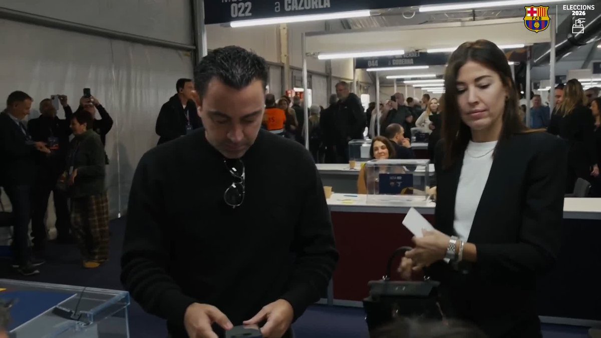 ELECTIONS 2026 🗳️💙❤️ Former club captain and coach Xavi Hernández is at Spotify Camp Nou to exercise his right to vote.