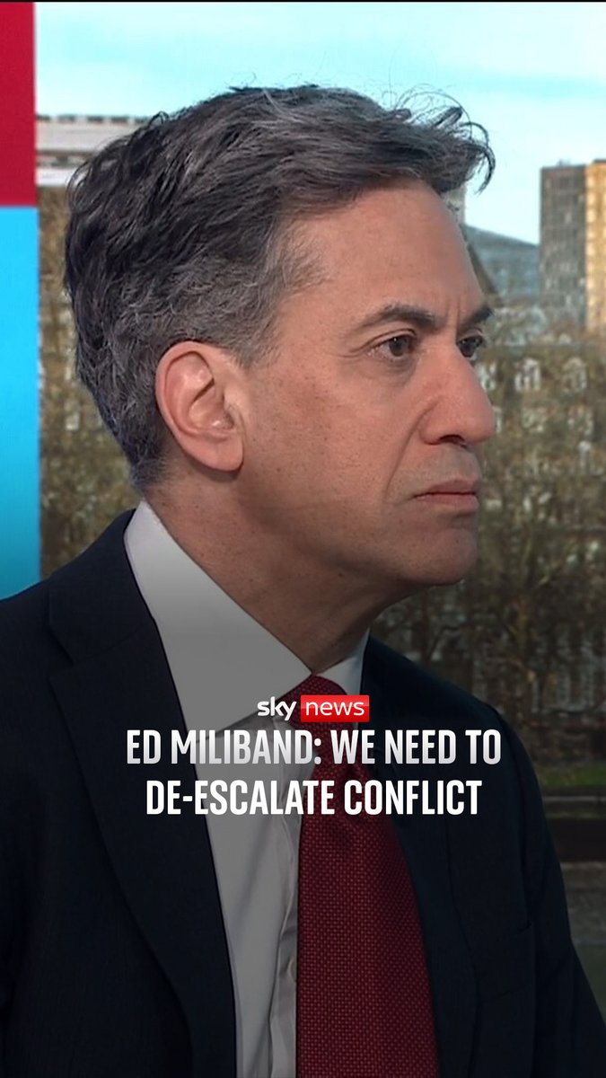 Speaking to Sky News, energy secretary Ed Miliband said the UK is "intensively" looking at what it can do to reopen the shipping route "to get the Strait reopened". 🔗