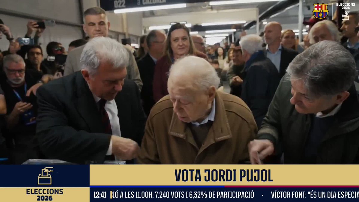 ELECCIONES 2026 🗳️💙❤️ El Molt Honorable Senyor Jordi Pujol ha ejercido su derecho a voto en las elecciones del FC Barcelona.