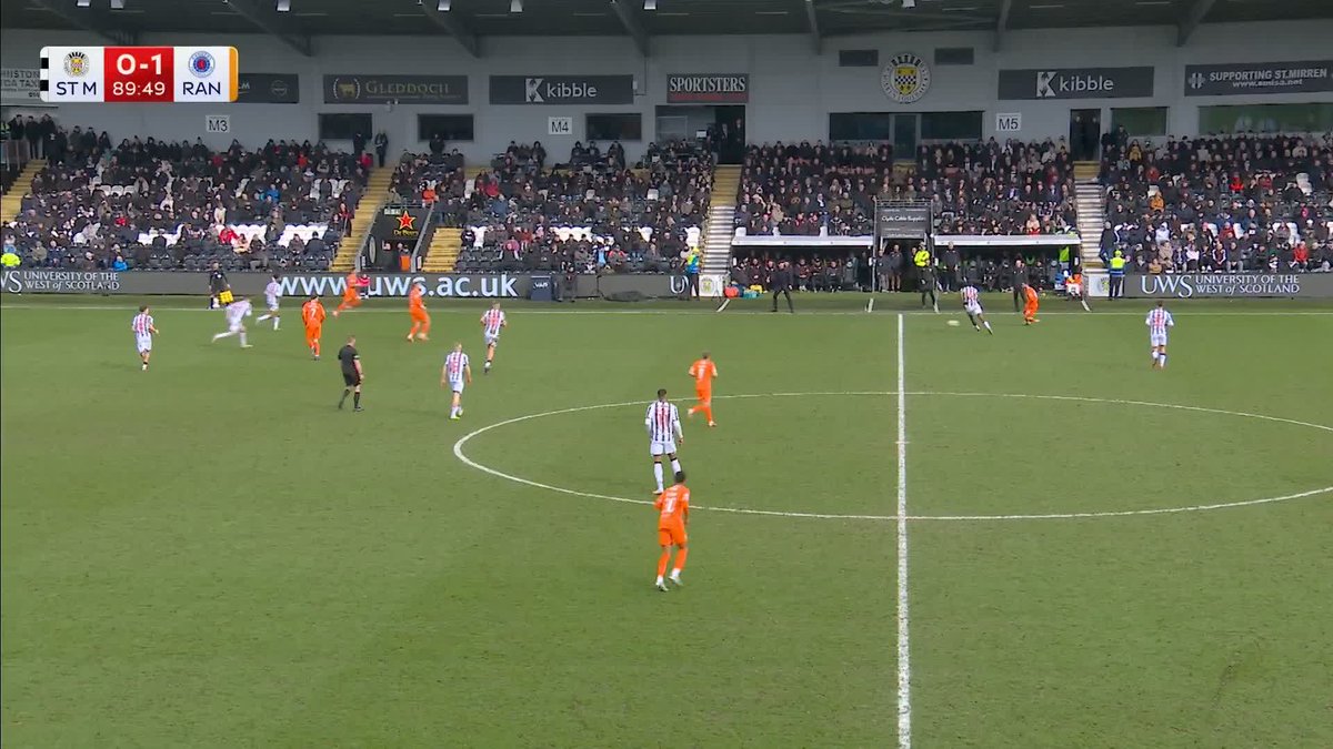 ❌ Thelo Aasgaard has the ball in the net, but the linesman's flag is up. VAR confirms the on-field decision and it remains 1-0 to Rangers in Paisley. ⤵️