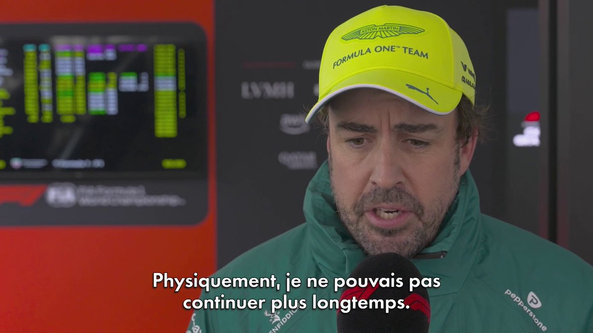 "Je commençais à perdre la sensation dans mes mains et mes pieds" 🤕 Fernando Alonso a dû abandonner à cause des vibrations de son Aston en Chine. #ChineseGP #F1