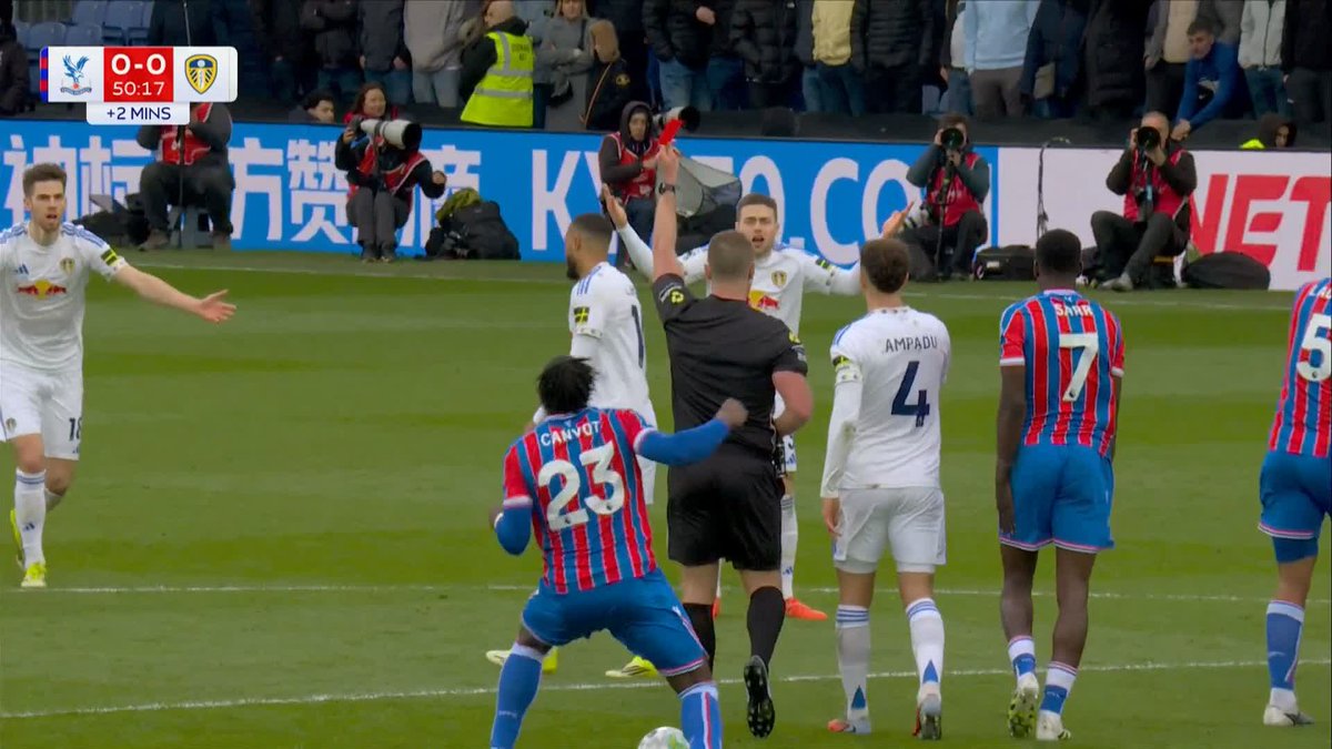 Absolutely baffling. Gabriel Gudmundsson is sent off anyway.