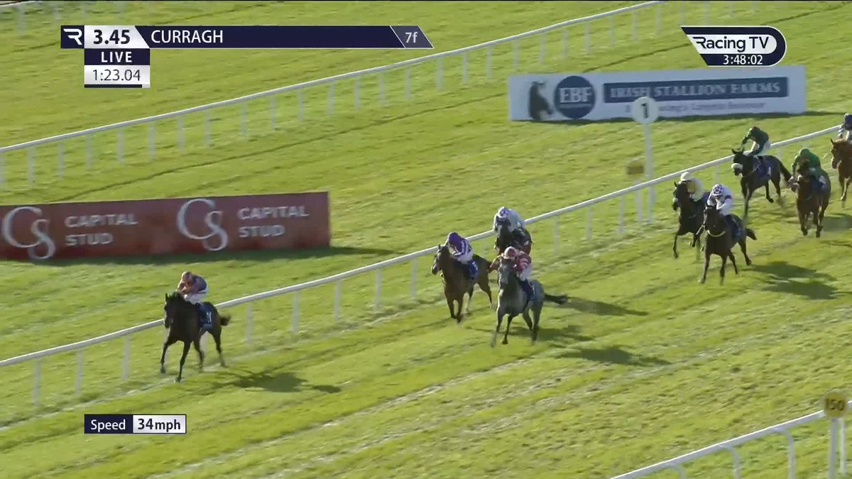 Pollenca (Oasis Dream) finishes strongly to beat favourite Signora in the Mental Health Matters Fillies Maiden The Curragh Racecourse for the Andrew Slattery team 💥