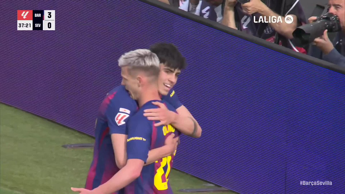 Bernal 👉 Olmo to score the third #laligahighlights
