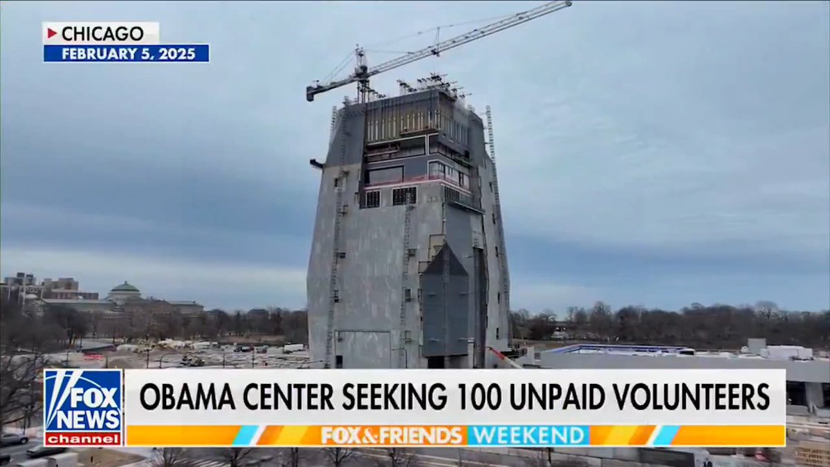 Obama built an $850M brutalist eyesore on YOUR parkland. Valerie Jarrett cashed a $740K check. YOU got stuck with a $229M bill nobody can account for. The cherry on top? They want 100 volunteers to work for FREE. When I'm governor, I'll audit every single penny spent.