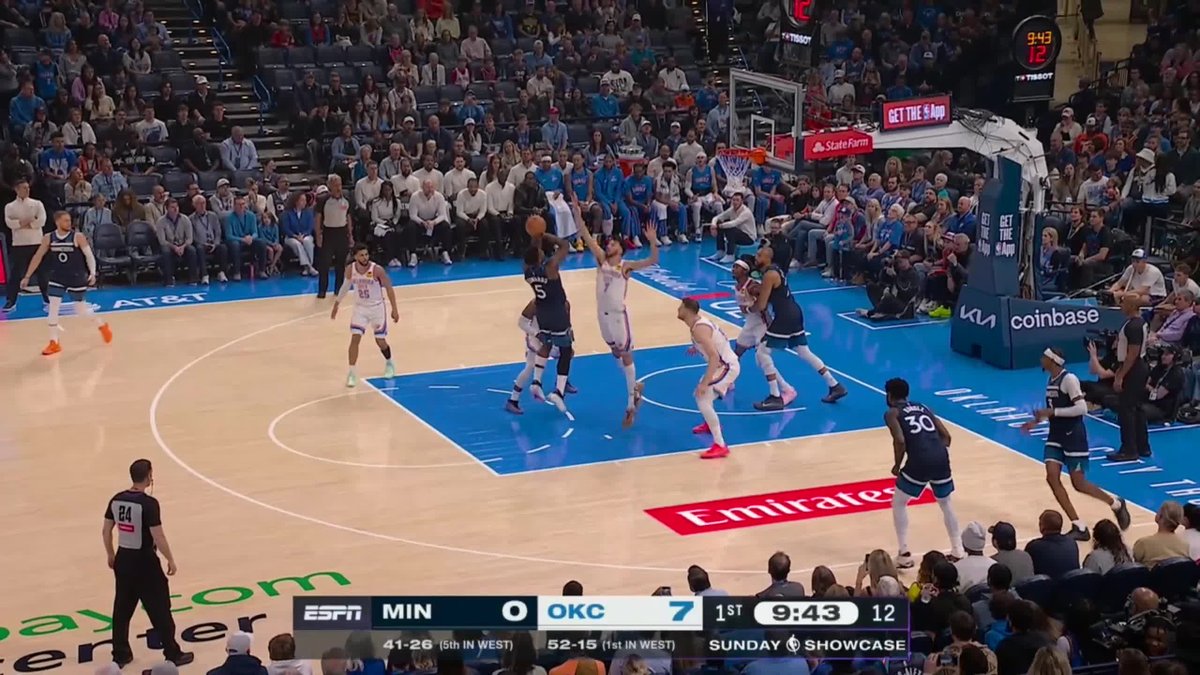 Chet getting it done on both ends early vs. Minnesota 💪 OKC starts the game on a 7–0 run on ABC and the ESPN App 👀