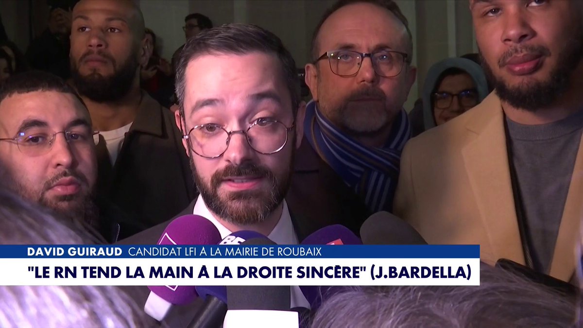 Municipales 2026 à Roubaix : «Il y a beaucoup d’espoirs dans cette ville de Roubaix, les gens ont envie que ça change», assure David Guiraud, en tête au premier tour à Roubaix Toute l'info est à retrouver sur
