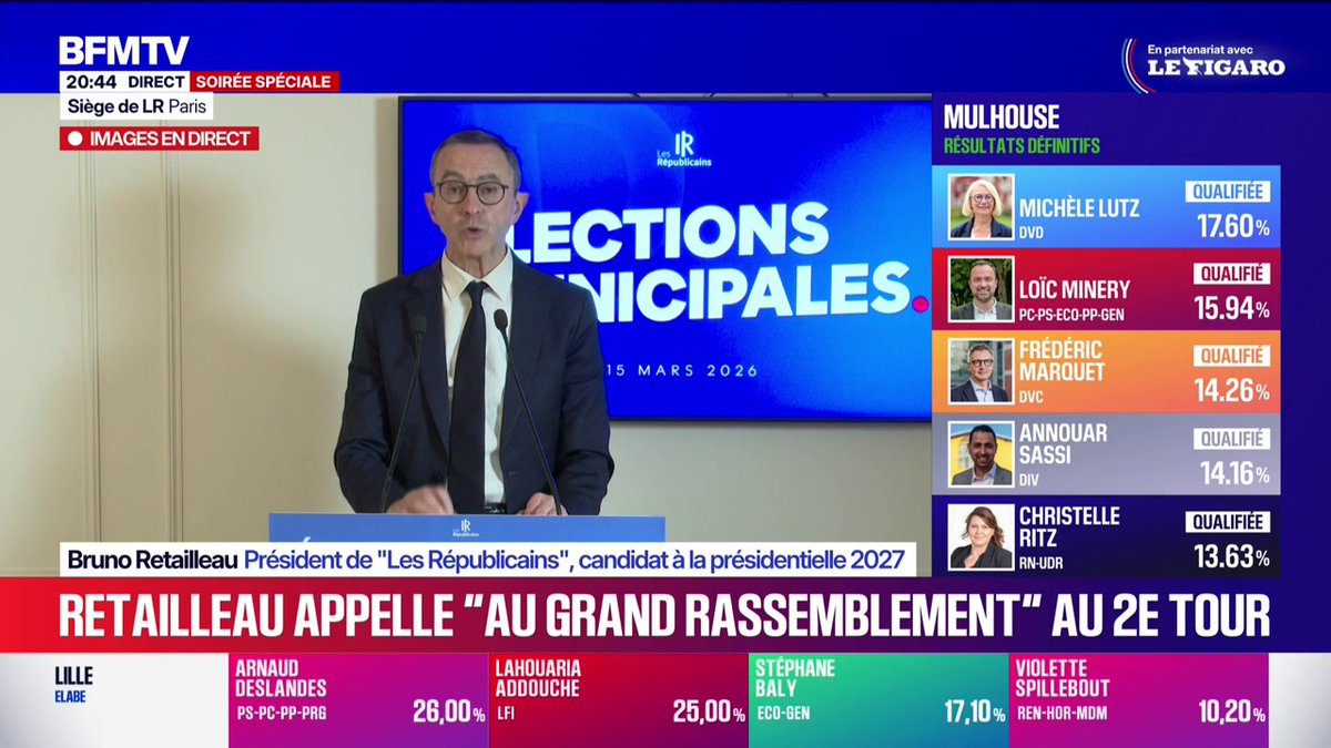 🇫🇷🗳️ FLASH | « La seule consigne que je donne ce soir : aucune voix pour LFI », affirme Bruno Retailleau.