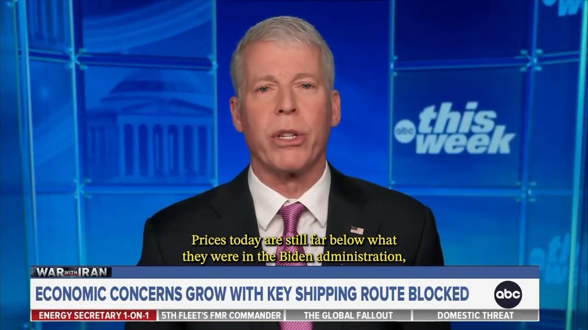 Prices today are still far below what they were in the Biden administration, where they were begging, bartering and bribing Iran to behave better.