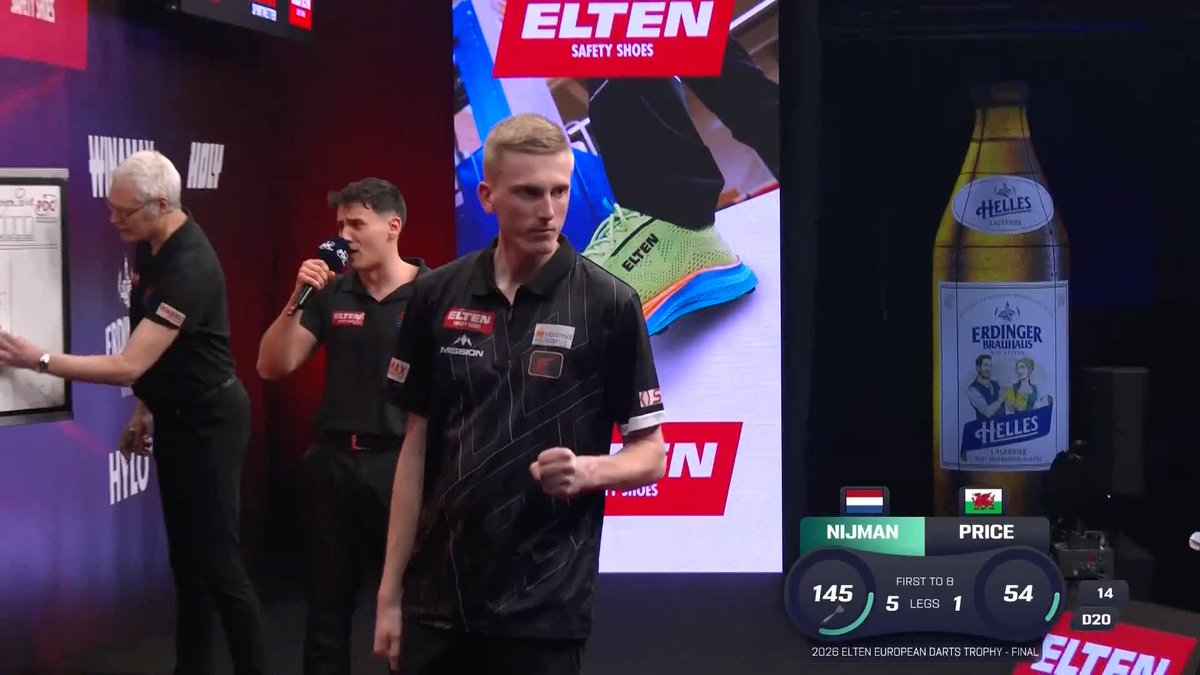 145 FROM NIJMAN! Wessel, WOW 😮 Just as Gerwyn Price threatens a key break of throw, Wessel Nijman pulls out a clutch 145 checkout to extend his lead to 6-1! 📺 #ET2