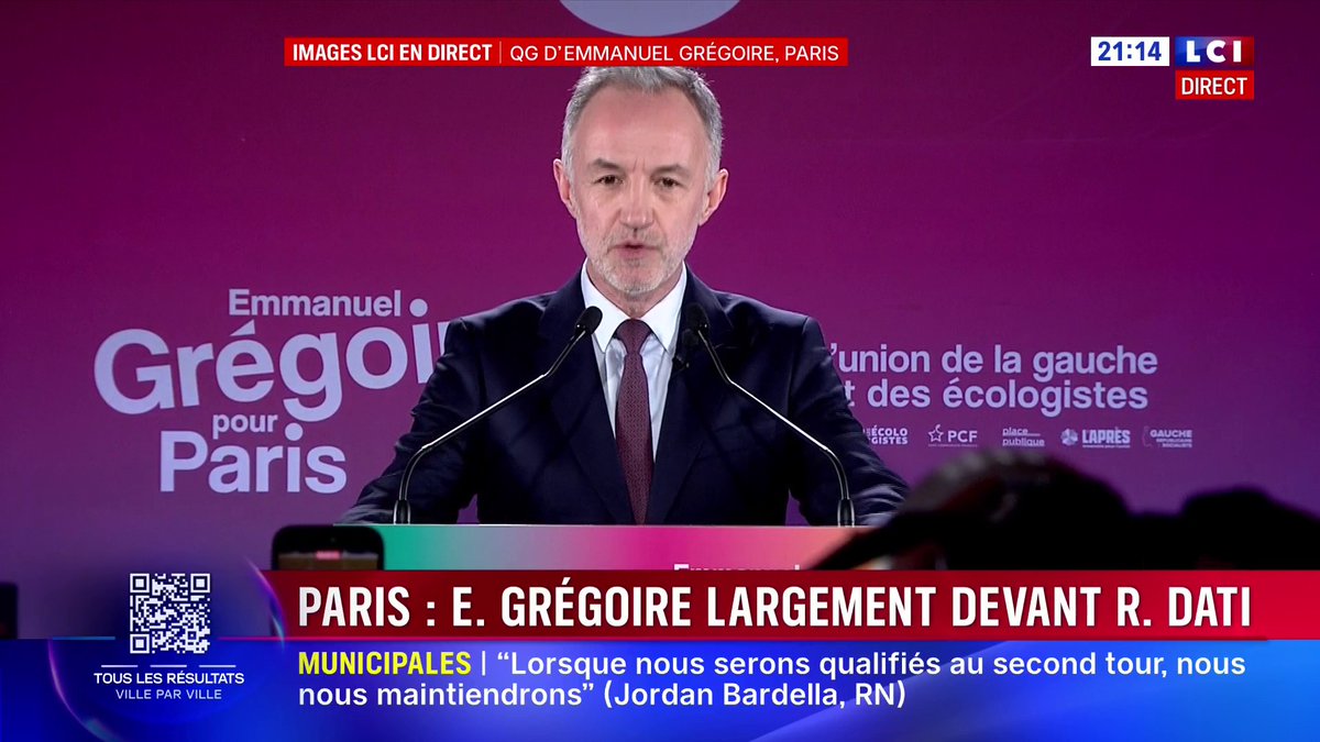 Municipales à Paris : "Le seul vote qui permettra d'empêcher que la droite et l'extrême droite détruisent tout ce qui fait de Paris une ville à vivre, c'est le vote pour ma candidature"", Emmanuel Grégoire (PS) ➡️ Les résultats de votre ville en direct :