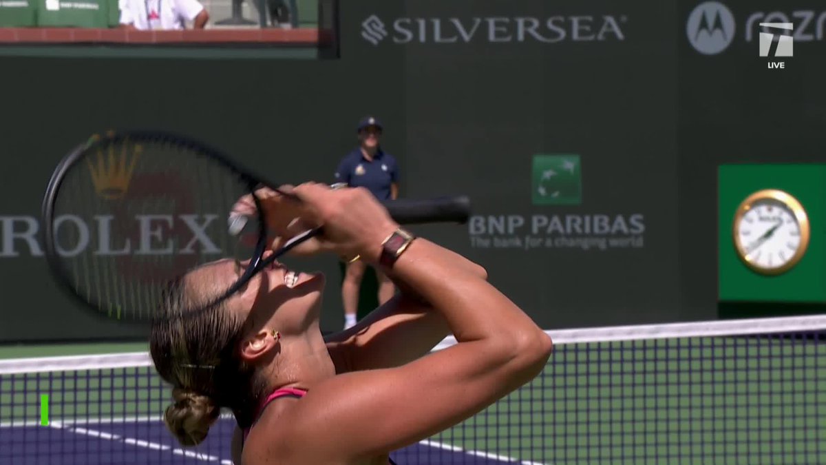 Así ha sido la celebración de Sabalenka tras ganar en Indian Wells y tomarse venganza tras dos derrotas seguidas ante Rybakina. La mejor del mundo, sin duda!