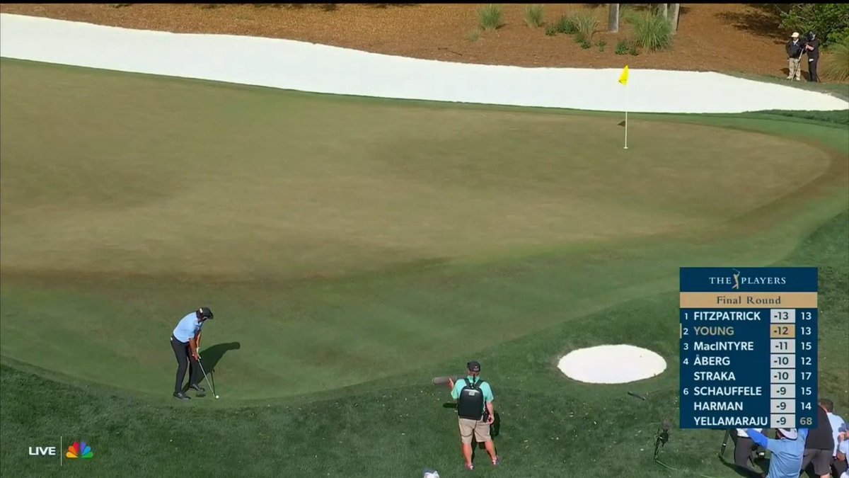 Cameron Young TIES THE LEAD with Matt Fitzpatrick at 12-under 😮 📺 NBC