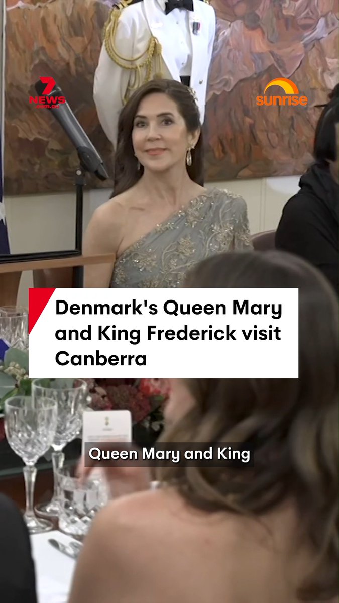 Queen Mary and King Frederick of Denmark have been honoured at state dinner with Prime Minister Anthony Albanese and Governor-General Sam Mostyn. #queenmary #kingfrederick #denmark #danishroyals #royals