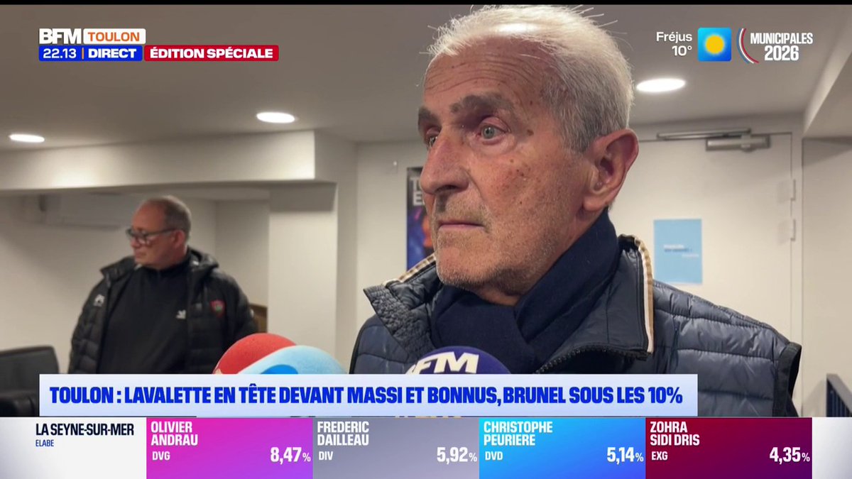 "Je vais appeler à voter Josée Massi": les premiers mots d'Hubert Falco après le premier tour des élections municipales à Toulon