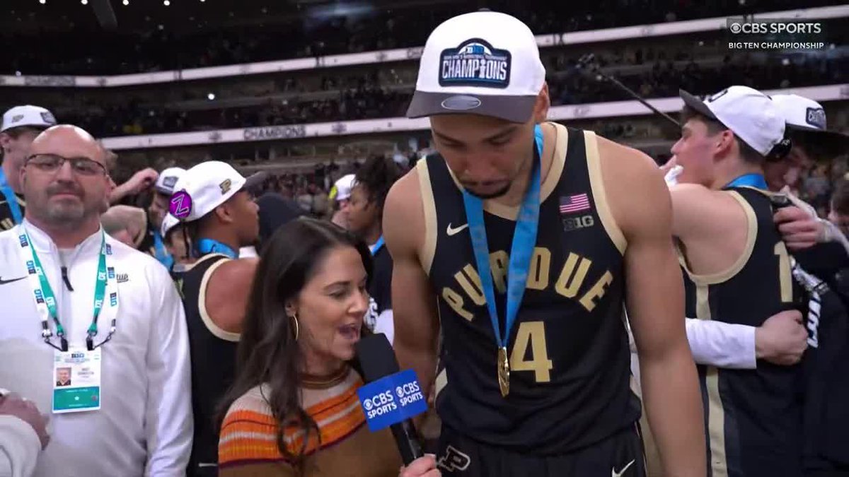"We let Michigan get the regular season title, and that's why I told our guys before, 'we gotta win this one then.'" Purdue Men's Basketball's Trey Kaufman-Renn with our Tracy Wolfson