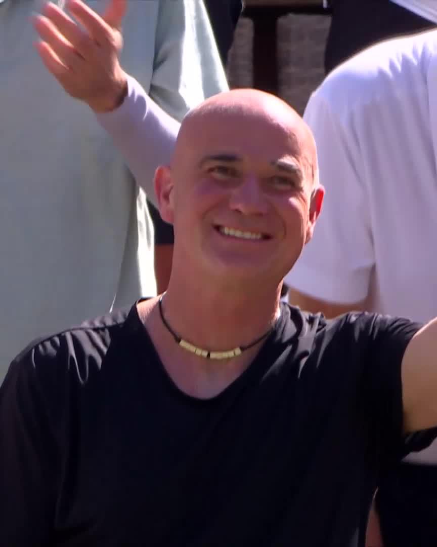 Andre Agassi in the house watching Jannik Sinner and Daniil Medvedev play the Indian Wells final. Great to see this legend in the desert. ❤️