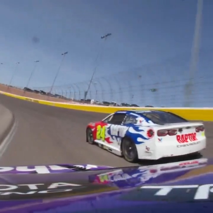 It was only a matter of time! Denny Hamlin takes the lead away from William Byron with less than 85 to go!