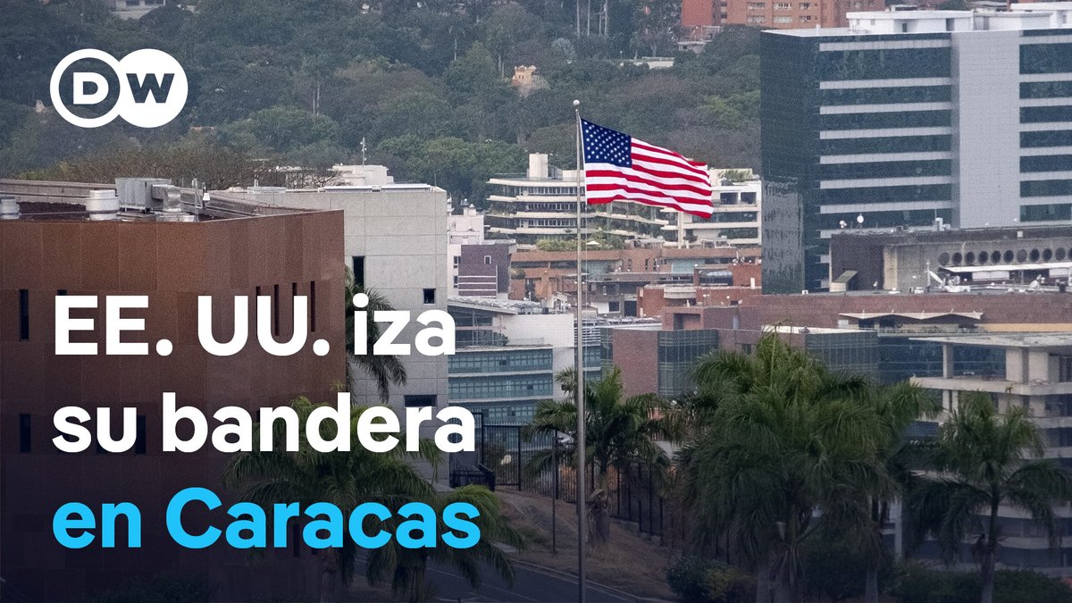 La Embajada de EE.UU. en Venezuela iza la bandera de su país por primera vez en siete años La bandera de Estados Unidos fue izada este fin de semana en su embajada de Caracas luego de siete años, diez días después del restablecimiento de relaciones diplomáticas tras la captura de Nicolás Maduro.