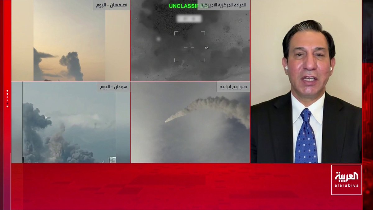 رئيس مركز التفكير السياسي إحسان الشمري: قصف مطار بغداد لم يستهدف البنية المدنية لكن مركز الدعم الدبلوماسي الأميركي.. ومخاوف من هروب عناصر "داعش" بسجن كروبر نتيجة الهجمات العراق قناة العربية