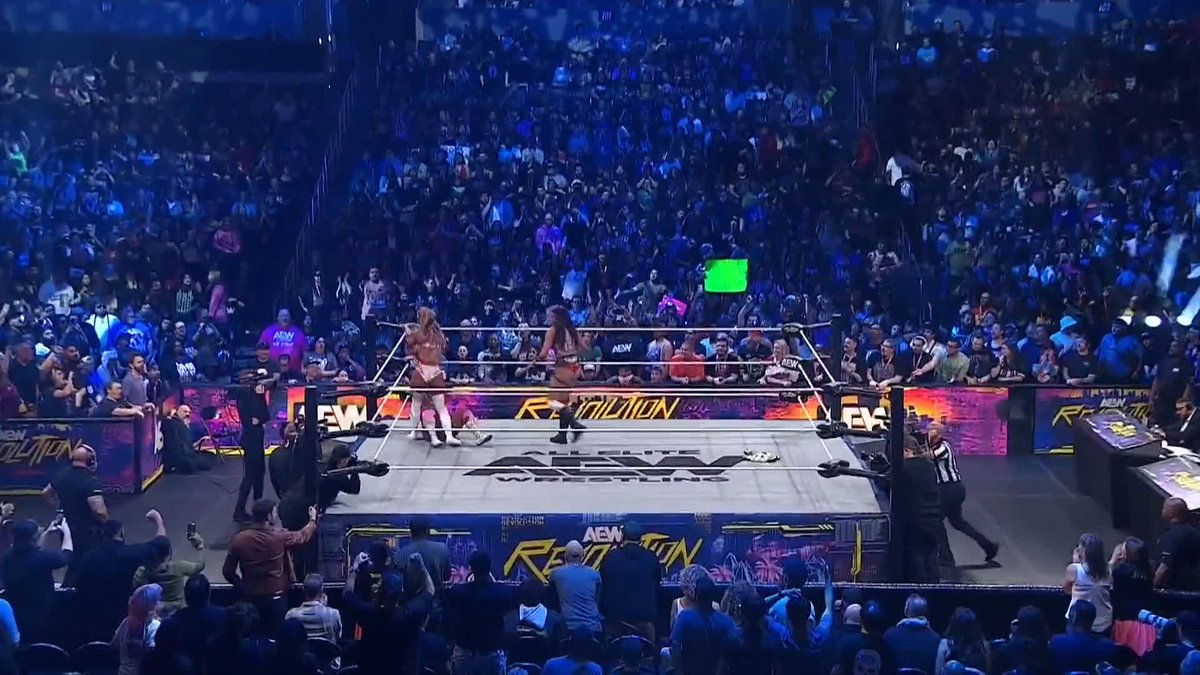 .Willow Nightingale retains the TBS Title, but after the damage she absorbed, will she be anywhere near 100% for her #AEW Women's World Tag Team Title defense? Watch #AEWRevolution Zero Hour LIVE