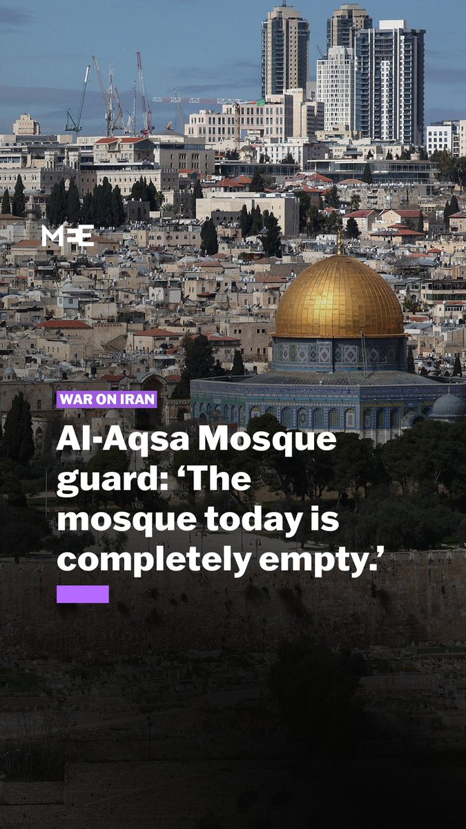 A guard at al-Aqsa Mosque delivered an emotional message as the compound remains closed for days, saying: “There is no one. The gates are closed. The courtyards are empty.”
