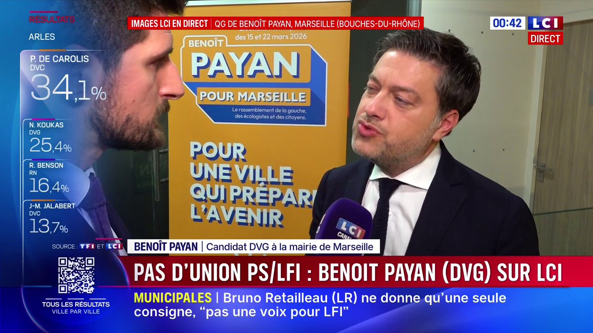 Municipales à Marseille : "Il m'est arrivé trois fois d'être dans la position de M. Delogu. À trois reprises, je me suis désisté parce que mon honneur et mon combat contre le RN je ne l'ai jamais monnayé", Benoît Payan (DVG)
