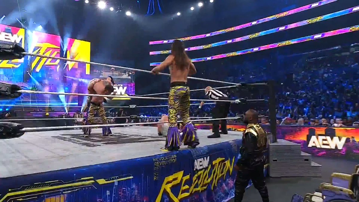 IT'S A MIRACLE! Stokely is on his feet, but it wasn't enough! Watch #AEWRevolution LIVE on PPV!