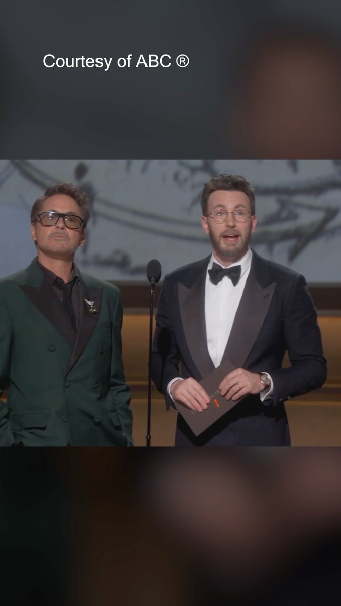 #Avengers stars Robert Downey Jr. and Chris Evans reunite at the #Oscars!