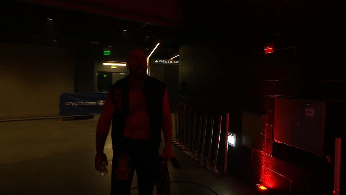 Jon Moxley arrives for his AEW Continental Championship defense, and has a brief interaction with Ronda Rousey #AEWRevolution
