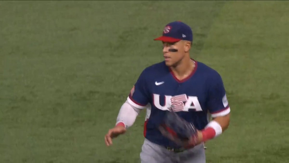 Verdict is in, you shouldn't run on Aaron Judge 💪 #WorldBaseballClassic