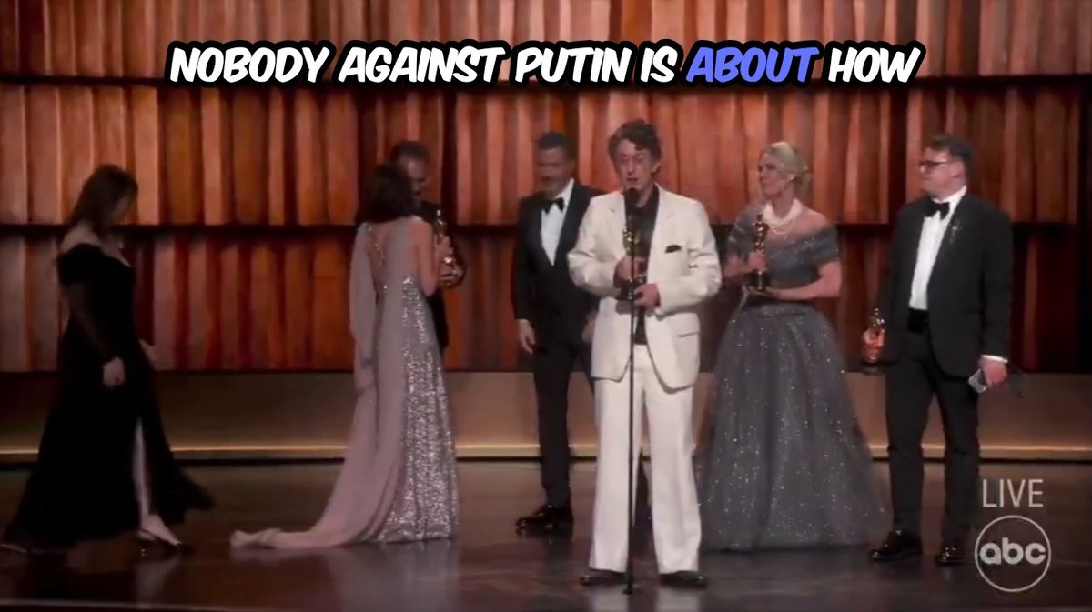 A warning from tonight's Oscars about how our country can fall to authoritarianism so easily if we don't fight it: "'Mr. Nobody Against Putin' is about how you lose your country. What we saw when working with this footage is that you lose it through countless small, little acts of complicity: when we act complicit when a government murders people on the streets of our major cities, when we don't say anything when oligarchs take over the media and control how we can produce it and consume it, we all face a moral choice. But luckily even a nobody is more powerful than you think." - Writer and co-director David Borenstein #ResistTrump