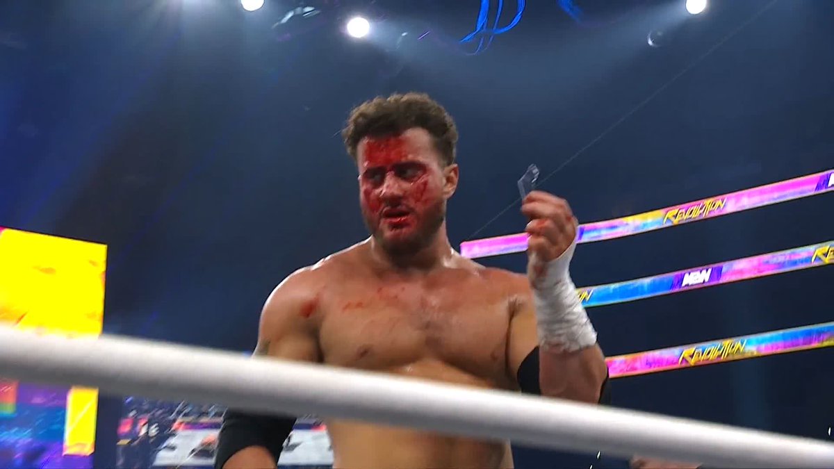 .Maxwell Jacob Friedman™️ RAKED broken glass across the face of Hangman! Watch #AEWRevolution LIVE on PPV!