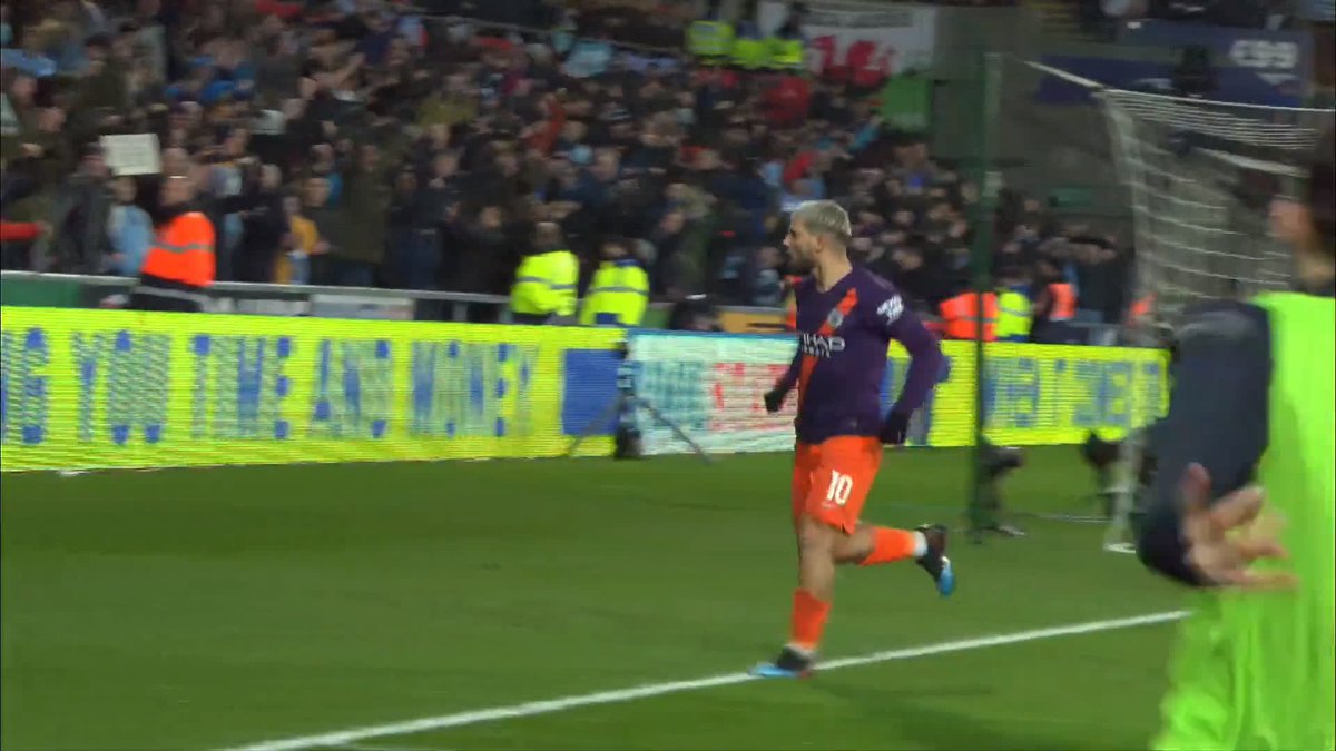#OnThisDay: Swansea 2-3 #ManCity [2019] ⚽️ [20' P] Matthew Grimes ⚽️ [29'] Bersant Celina - ⚽️ [69'] Bernardo Silva ⚽️ [78' OG] Bo Kristoffer Nordfeldt ⚽️ [88'] Sergio Kun Aguero