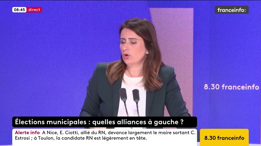 🔴 Municipales : alliance avec LFI pour sauver les villes de gauche ? ➡️ "Évidemment, je pense que les candidats locaux le savent et sont en train de le faire bien mieux que F. Hollande", dit Marine Tondelier
