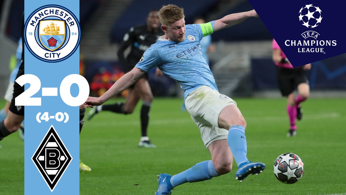 #OnThisDay: #ManCity 2-0 Borussia Mönchengladbach [2021] ⚽️ [12'] Kevin De Bruyne ⚽️ [18'] Ilkay Gündogan [Agg: 4-0]