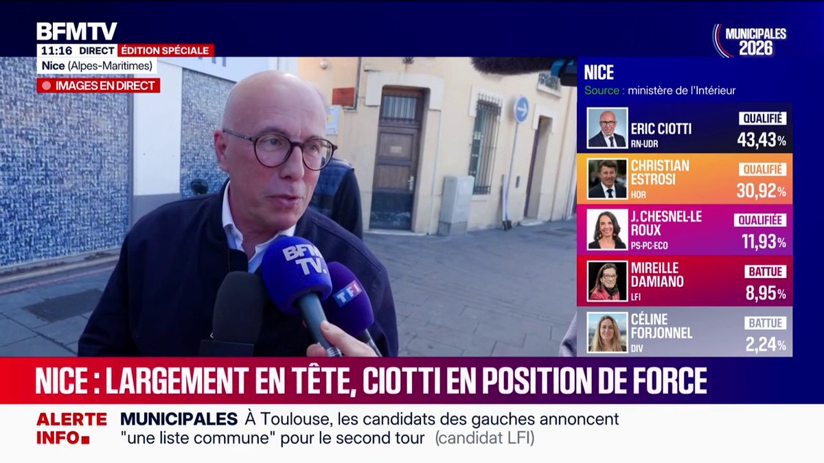 💬 Municipales 2026: "J'appelle à faire barrage contre Christian Estrosi" ➡️ Éric Ciotti, candidat UDR-RN à la mairie de Nice