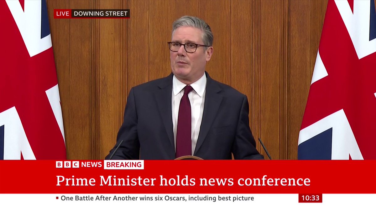 "While taking the necessary action to defend ourselves and our allies, we will not be drawn into the wider war," PM Keir Starmer says "I want to see an end to this war as quickly as possible," the prime minister adds Follow live: