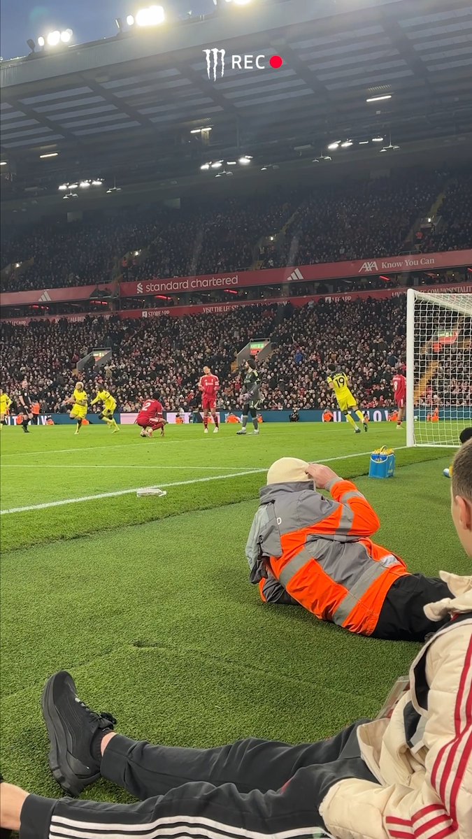 Pitchside for Richy's equaliser 🤳 🎬 Monster Energy