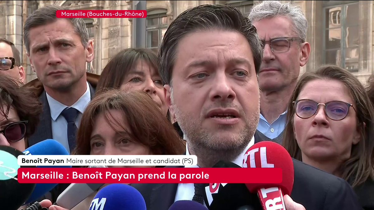 🔴 🗣 Benoît Payan, maire sortant de Marseille, candidat PS : "Les Marseillais nous ont placés en tête. Néanmoins le RN est aux portes de l'hôtel de ville (...) Nous entrons cette semaine dans le plus grand combat que cette ville n'ait jamais connu face au RN". #canal16