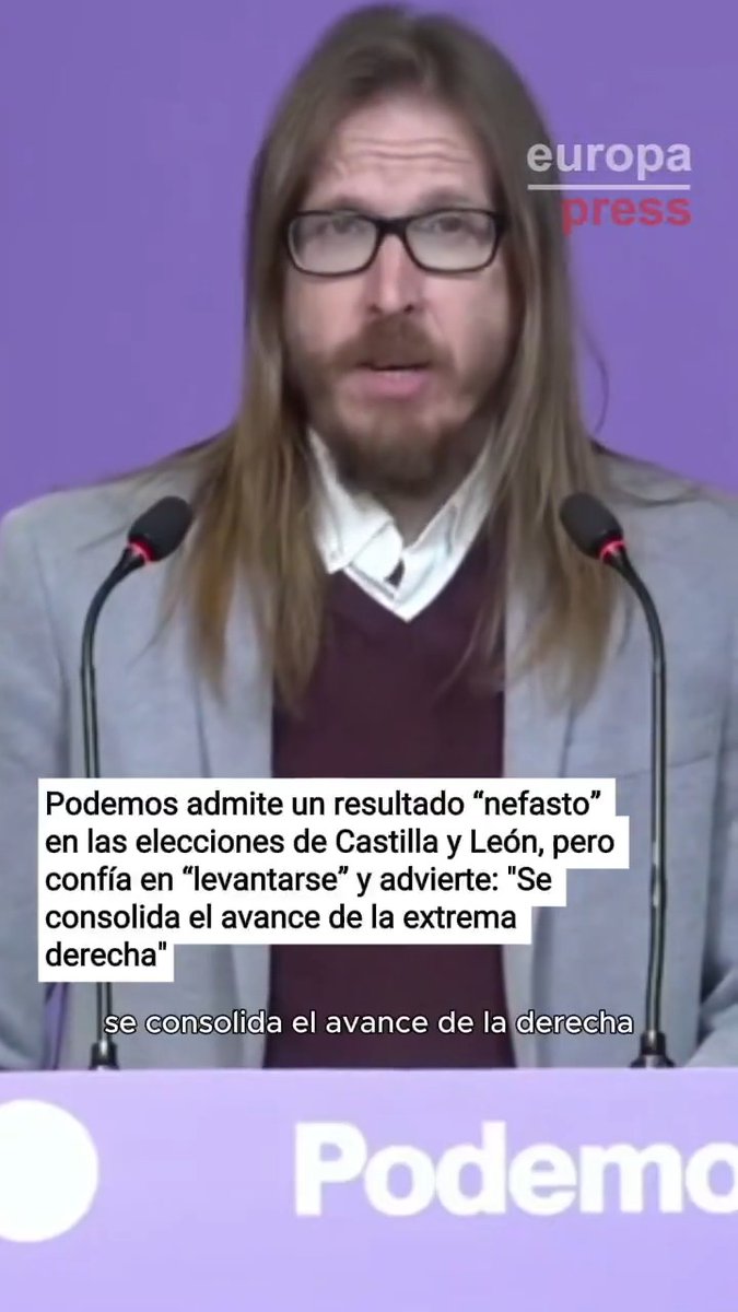 Podemos admite un resultado "nefasto" en las elecciones de Castilla y León, pero confía en "levantarse" y advierte: "Se consolida el avance de la extrema derecha"