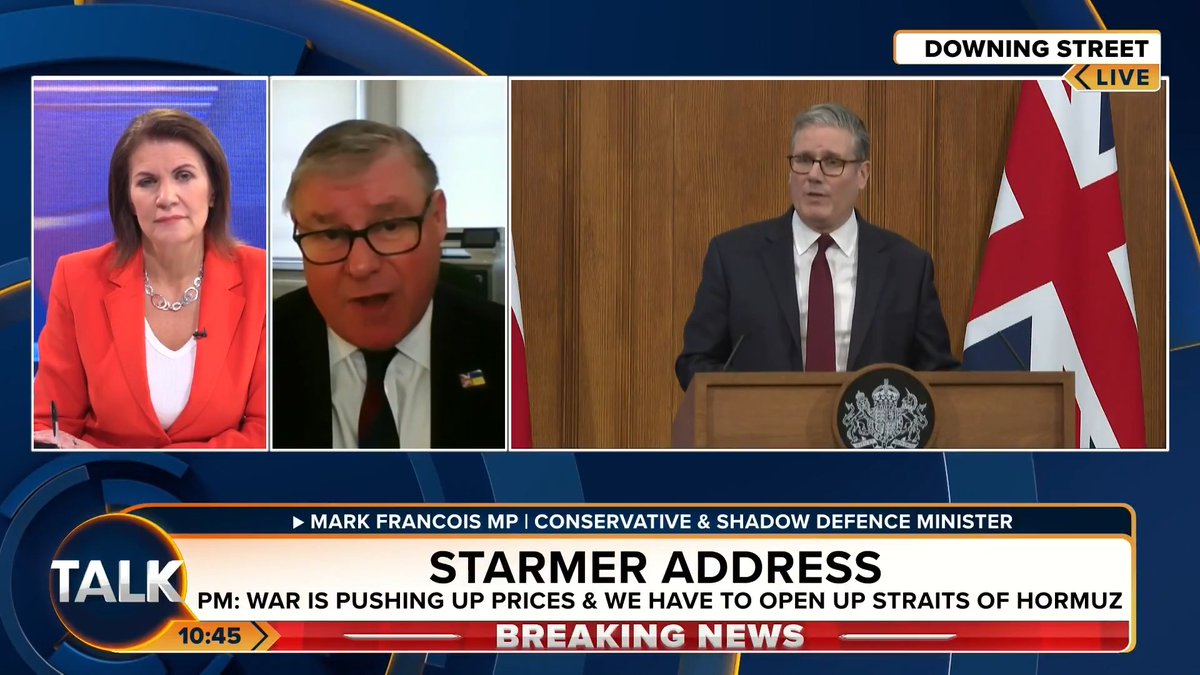 🚨"Keir Starmer is NOT being driven by the national interest, he's being driven by the results of the Gorton &amp; Denton by-election." Conservative MP Mark Francois says Britain is being "regarded with absolute derision in Washington". Julia Hartley-Brewer